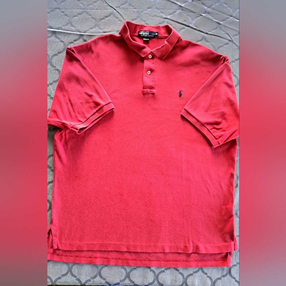 Polo By Ralph Lauren Short Sleeve Polo Red Men's XL